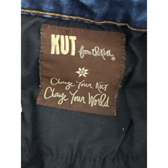 Kut From The Kloth Blue Denim Skinny Jeans Size 14 Distressed Pockets - Picture 6 of 7